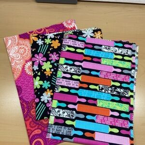 Colorful Baking and Floral Cotton Fabric Pieces- Bright Multicolor